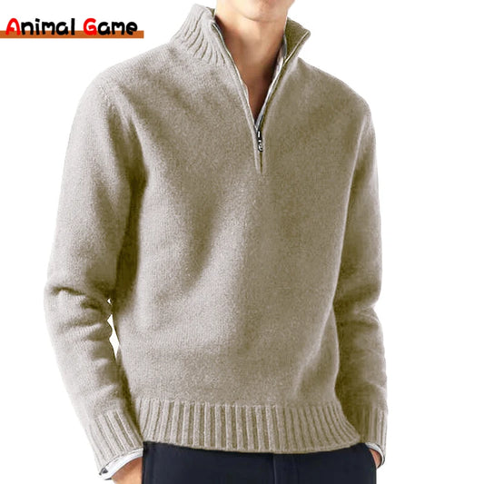 Autum Men Turtlenecks Sweaters Knitwear Pullovers Solid Color Long Sleeved Sweater Male Casual Daily Warm Coats