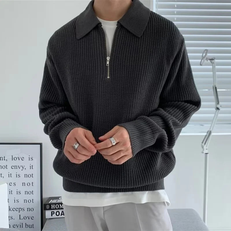 Men Korean Fashion Knitwear Harajuku Knit Sweater Casual Pullovers Jumpers Warm Sweatshirts Vintage Sweaters Man Winter Clothing